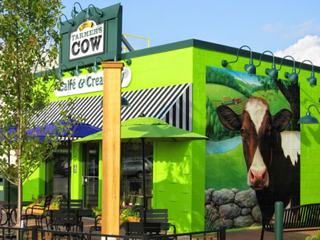 the farmer's cow building in Willimantic